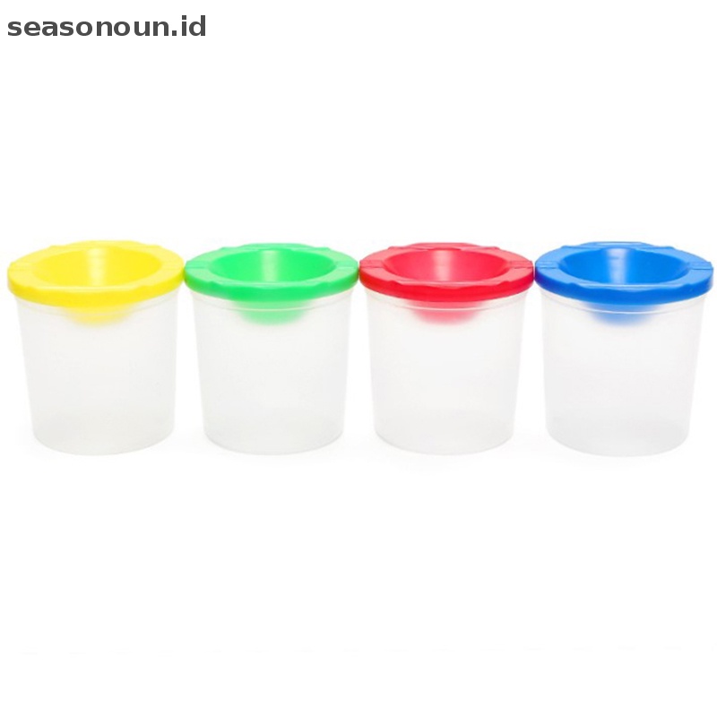 Seasonoun Painted Art Pen Washing Cup Plastik Transparan al Pen Ember Cuci Cat Air Cat Paing Pen Washing Cup.