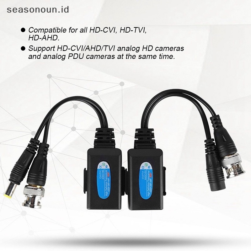 Seasonoun 1pasang CCTV Coax BNC Video Power Balun Transceiver Ke CAT5e 6konektor RJ45.