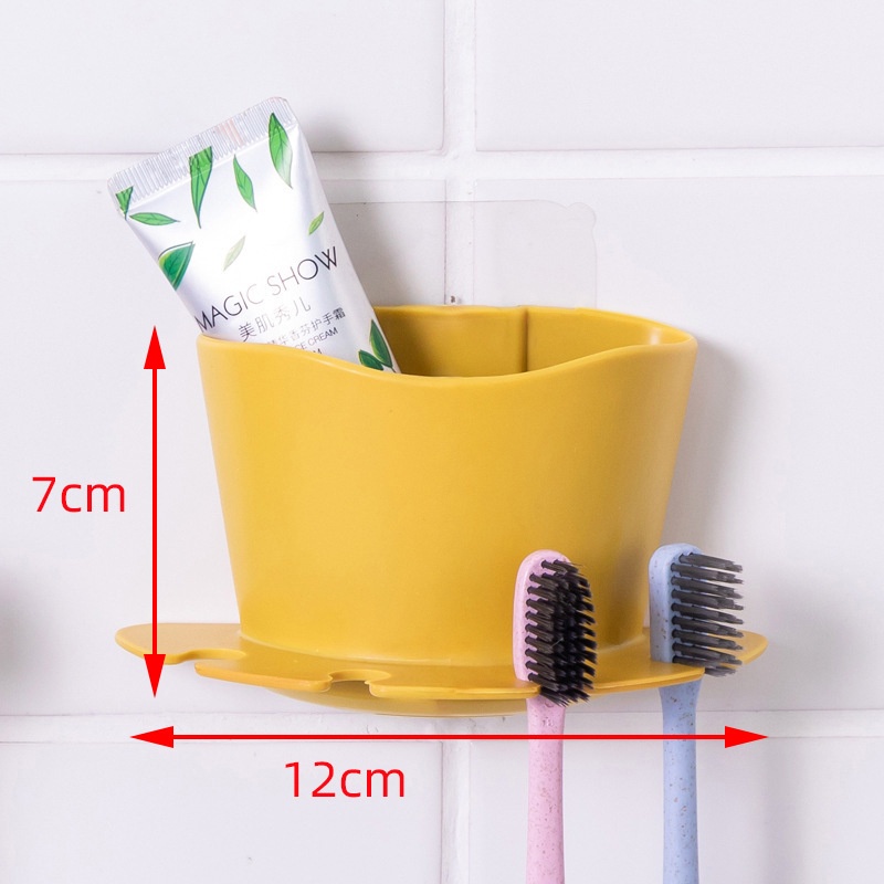 Kotak Penempatan Pembersih Wajah Pasta Gigi Tempel Dinding Toothbrush Razor Holder Four-slot Barang Kecil Rak Gantung Tahan Air Kamar Mandi Dapur Tempat Penyimpanan