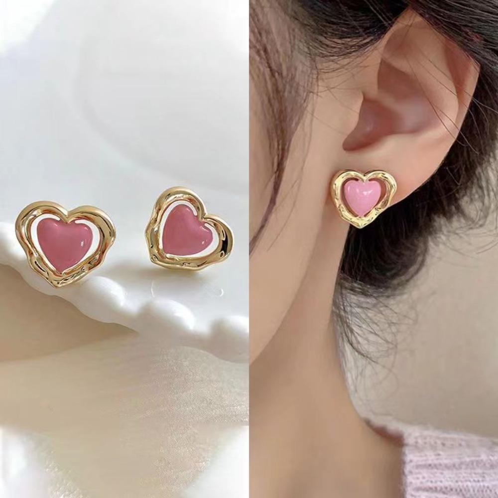 Needway  Anting Gaya Korea Temperamen Unik Berongga Keluar Manis Paduan Wanita Fashion Perhiasan