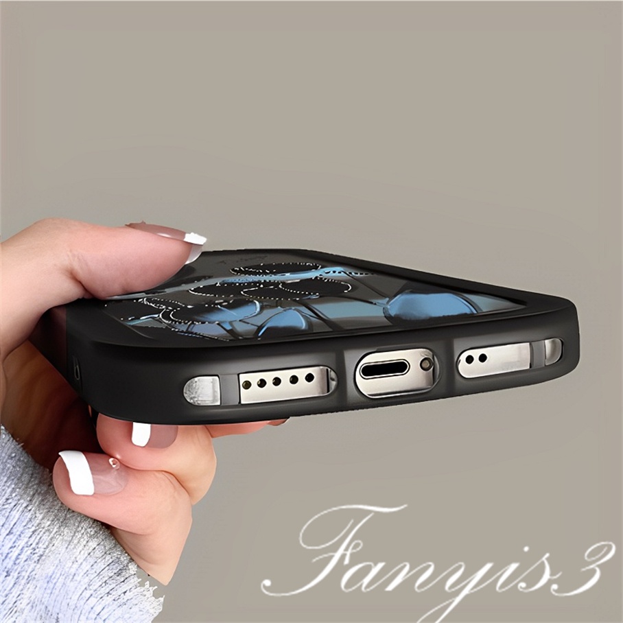 Realme C53 C55 C35 C33 C31 C30 C30s C25Y C21Y C25 C25s C12 C21 C20 C20A C11 C17 9i 7i C15 5 5i 5s 6i C3 Narzo 50A 50i Casing Ponsel Tulip Hitam Gelap Soft TPU Cover Ada Rantai