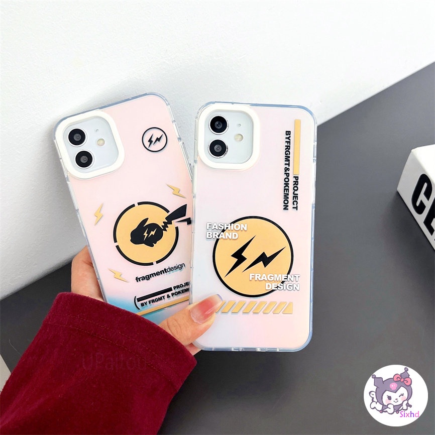 IPHONE Kompatibel Untuk Iphone11 14 13 12 Pro Max8 7Plus X Xs Xr Xs Max SE 2020 Mode Sederhana Petir Sprite Laser Gradien Perlindungan Lensa Casing Ponsel TPU Lembut Anti Jatuh Cover XJJJJ