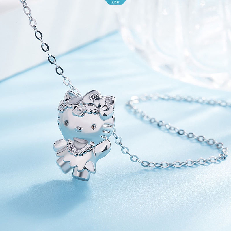 Fashion Korea Kartun Emas Putih Yellow Gold HelloKitty Liontin Kalung Perhiasan Perempuan Hadiah Hari Valentine Tgl14 Februari [ZK]