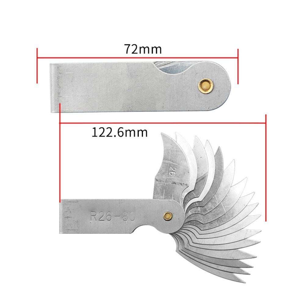 Nanas 16pcs /set Screw Pitch Radius Fillet Gauge Arc Alat Ukur Measuring Gage Sample R Gauge