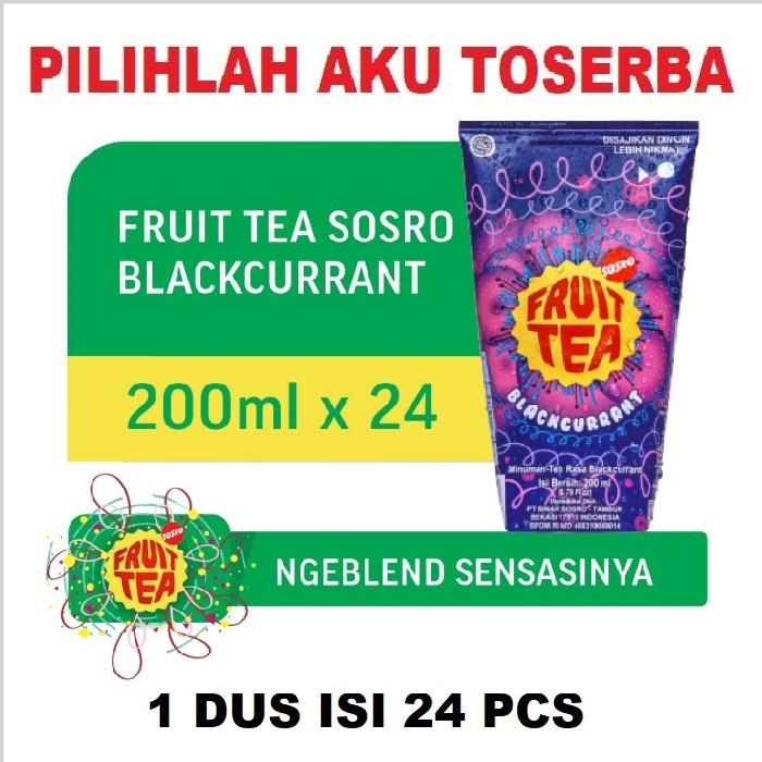 Fruit Tea Sosro BLACKCURRANT Genggam 200 ml - (HARGA 1 DUS ISI 24)