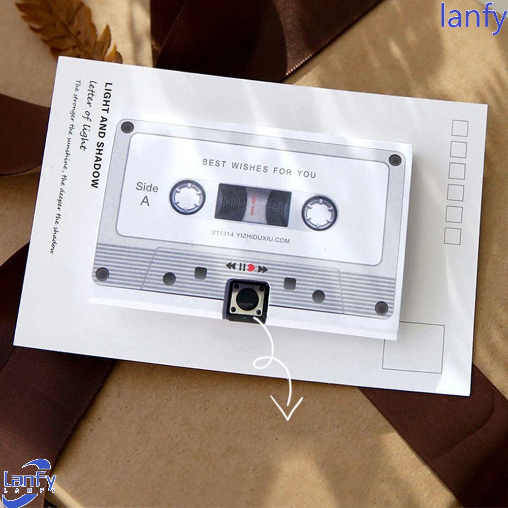 Lanfy DIY Kartu Audio Dapat Direkam Hadiah Ulang Tahun Romantis Pengakuan Merekam Suara Anda Festival Newyear Kaset Tape Cards