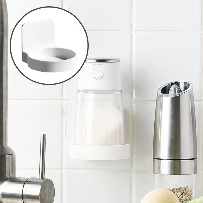 1pc Kamar Mandi Kokoh Tempel Dinding Tanpa Bor Toothbrush Cup Holder/Self-adhesive Botol Hand Sanitizer Otomatis Rak Alas Padat