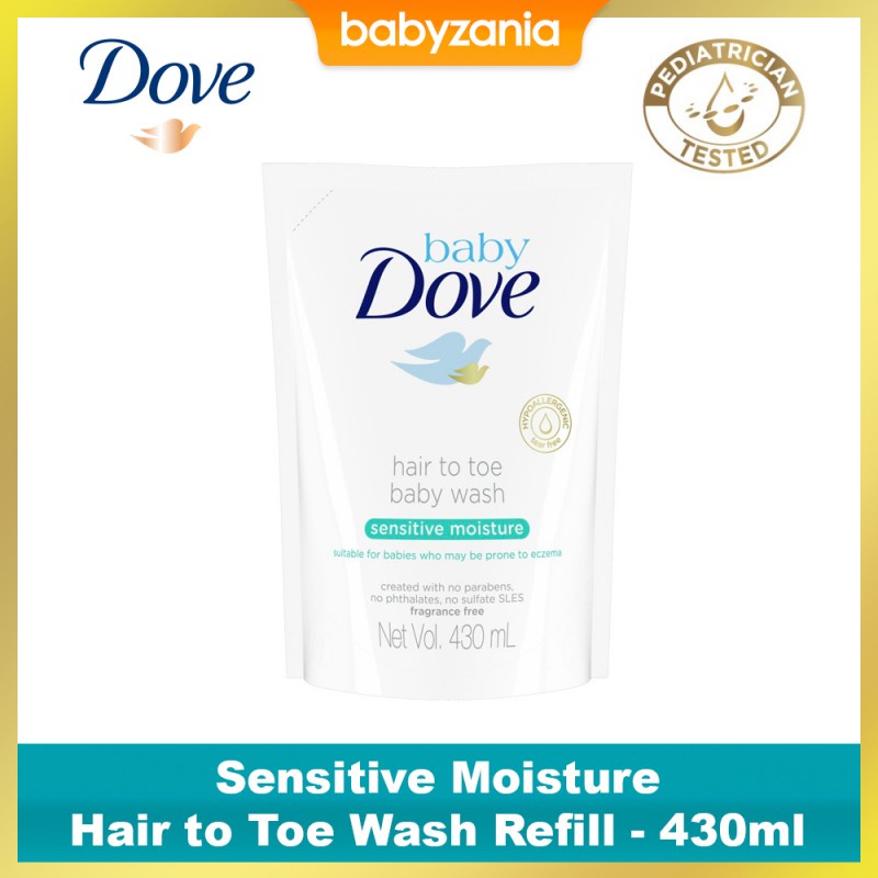 Baby Dove Hair to Toe Wash Refill Sabun Bayi Sensitive Moisture 430 ml