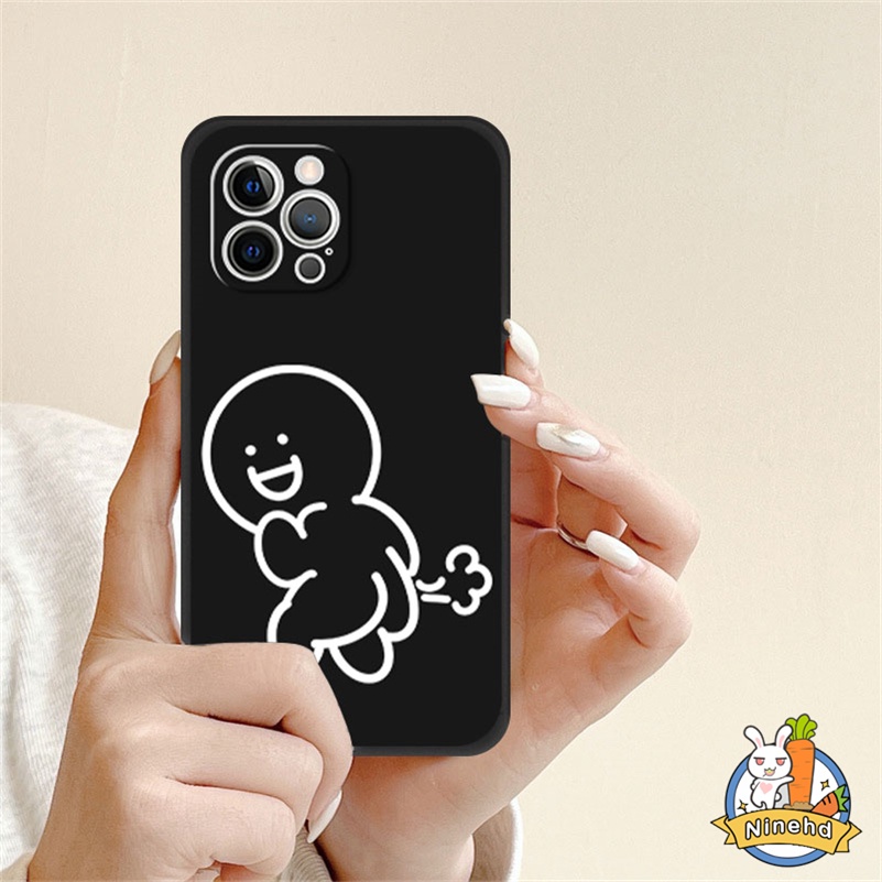 IPHONE Casing Kompatibel Untuk Iphone14 13 12 11 Pro Max X Xr Xs Max8 7 6 6s Plus SE 2020 Kreatif Lucu Pasangan Ponsel Case Lubang Presisi Silikon Tepi Lurus Tahan Debu Soft Cover