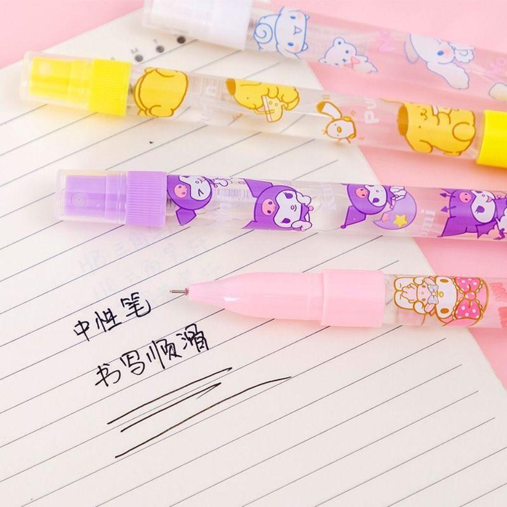 Lanfy Spray Gel Pen Kawaii Botol Parfum Tahan Lama Lap Layar Sanitizing Spray 0.5mm Kuromi Melody Ballpoint Pen