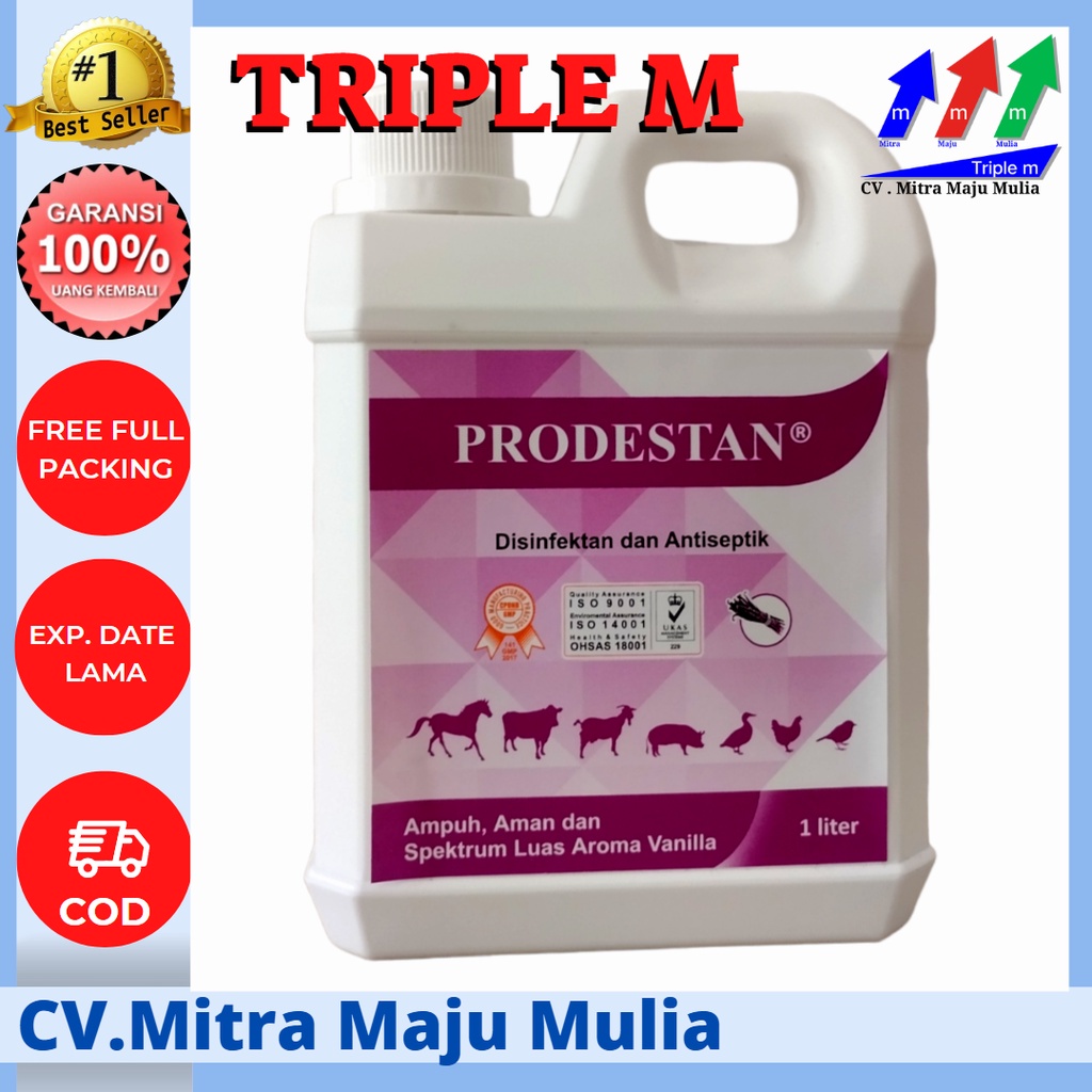PRODESTAN 1 LITER DISINFEKTAN &amp; ANTISEPTIK AROMA VANILLA TRIPLE M