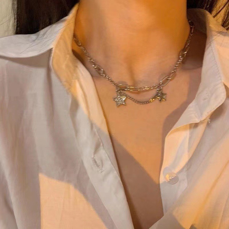 Kalung Tidak Teratur Gaya Keren Perempuan Musim Panas Influencer Niche Desain Classy All-Match Necklace