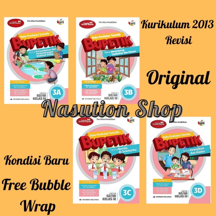 ⭐PROMO BUKU (COD)⭐ Buku Bupetik Kelas 3 SD 3A 3B 3C 3D Erlangga - Bupetik 3D