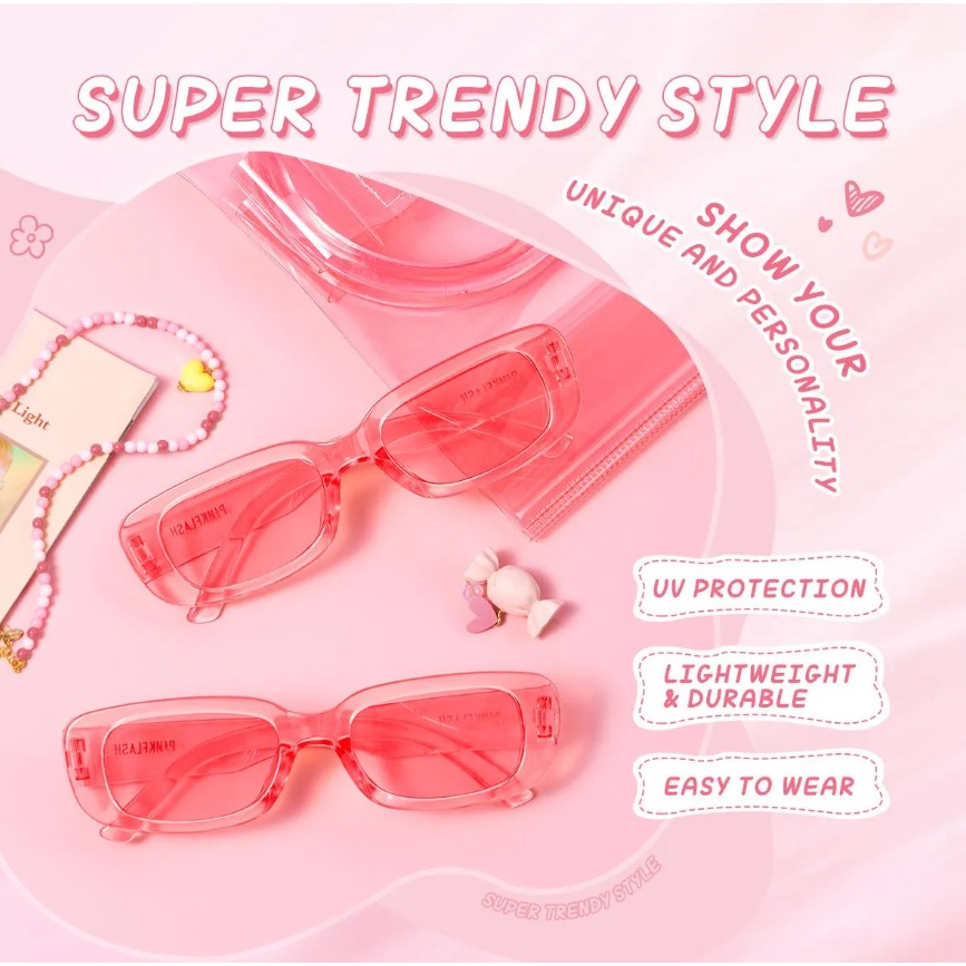 (READY &amp; ORI) PINKFLASH PINK FLASH Sun Glasses Kacamata Fancy PF T09