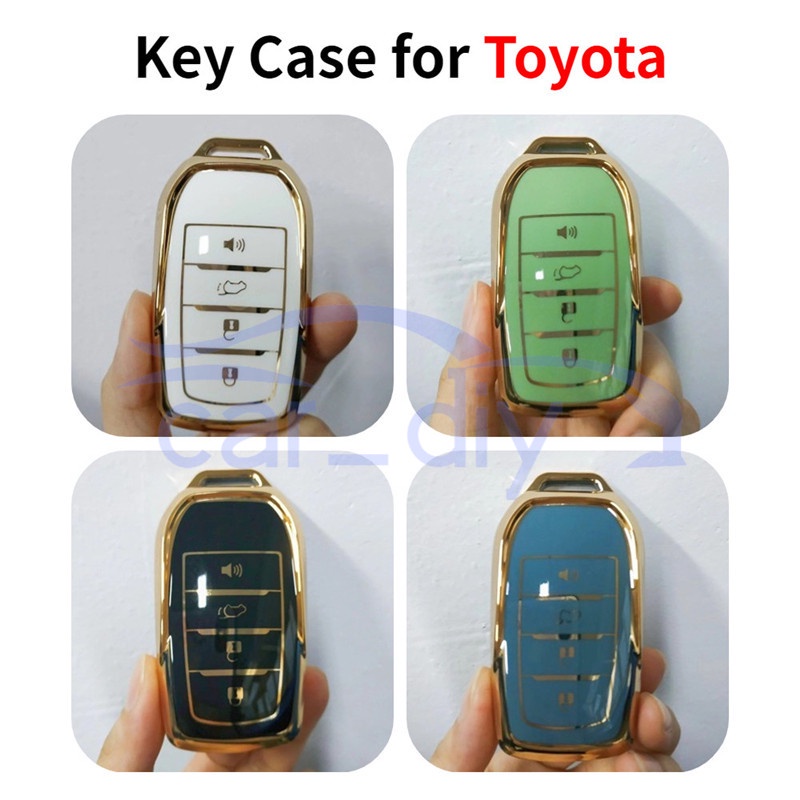 Kasus Kunci TPU Penutup Jarak Jauh Mobil Gantungan Untuk Toyota Wildlander RAV4 Prado Levin Avalon Fortuner Yaris Camry Corolla Vios Cangkang Pelindung Car Remote Key Case