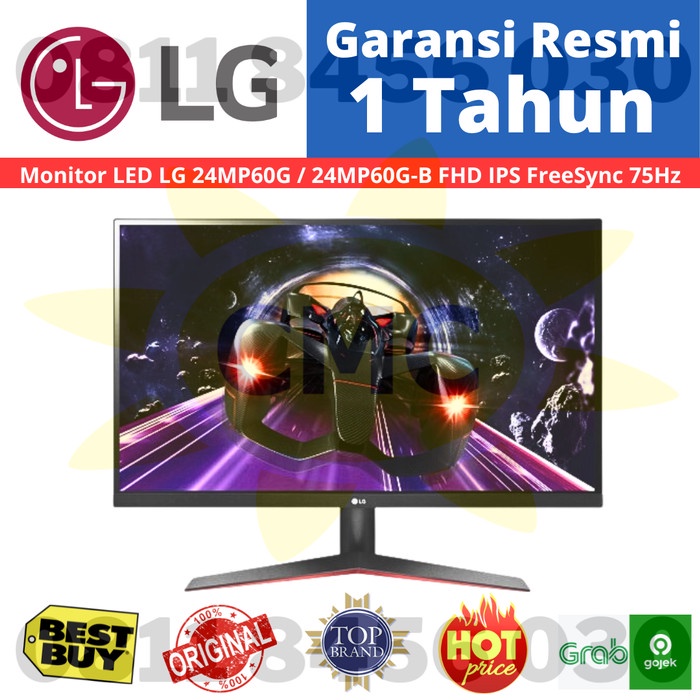 LED Monitor LG 24MP60G-B 24MP60G 23.8'' Full HD IPS 75Hz FreeSync