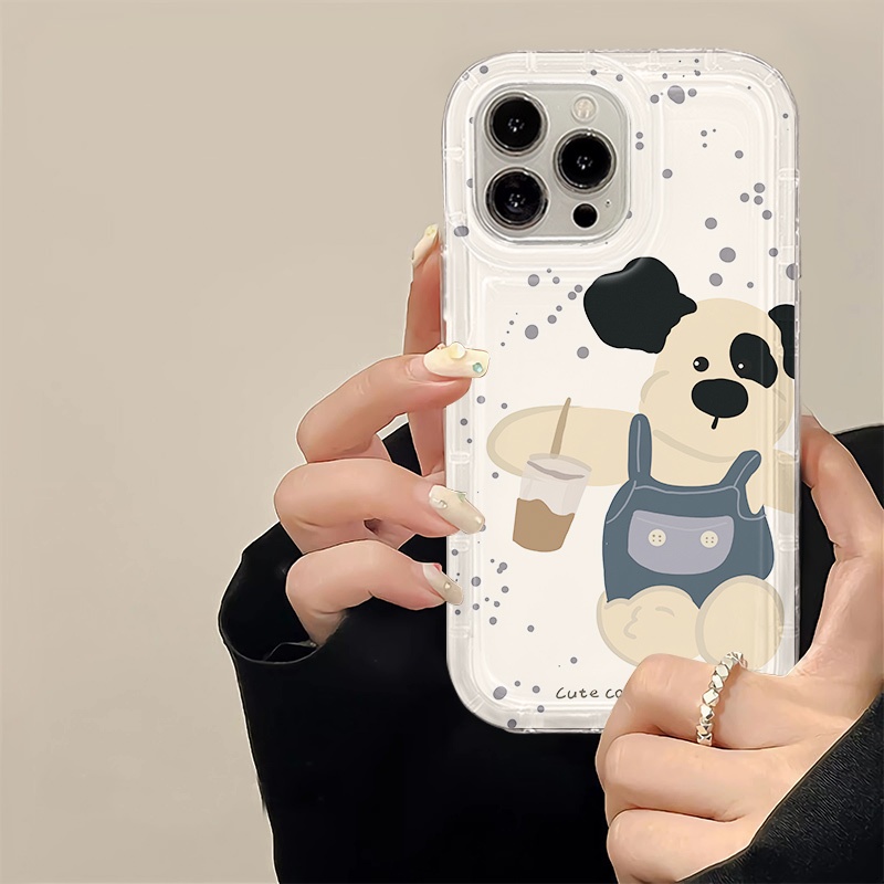 IPHONE Soft Phone Case Kompatibel Untuk Iphone14 13 11 12 Pro XS Max X Xr7 +8 Plus Cute Bear Casing TPU Silikon Shockproof Cover