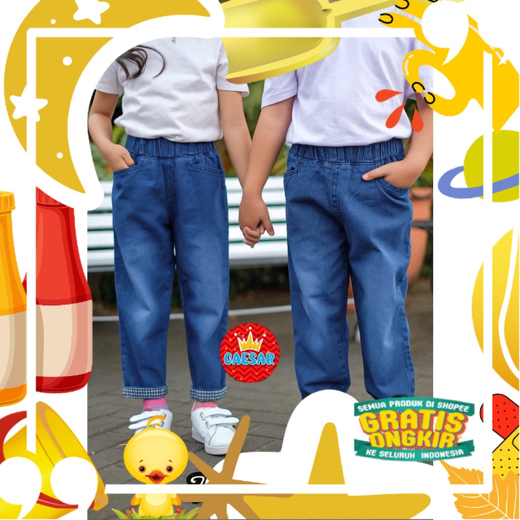Celana Panjang Anak Anak Jeans Caesar/ Lucu kado Ultah