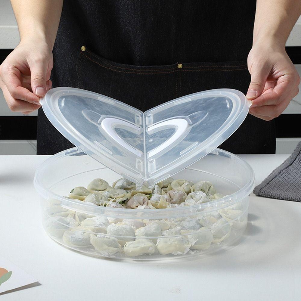 [Elegan] Wadah Makanan 1Pcs Tahan Lama Dengan Tutup Kedap Udara Pengawet Untuk Daging Pizza Dumplings Storage Tray