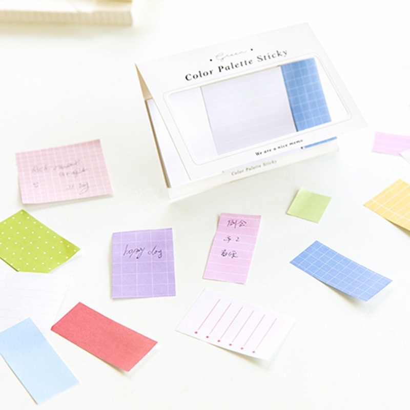 [Gongjin] 90 Lembar COLOR PALETTE Sticky Note / Memo Pembatas Buku Catatan Memopad Warna Lucu Estetik Aesthetic Anotasi