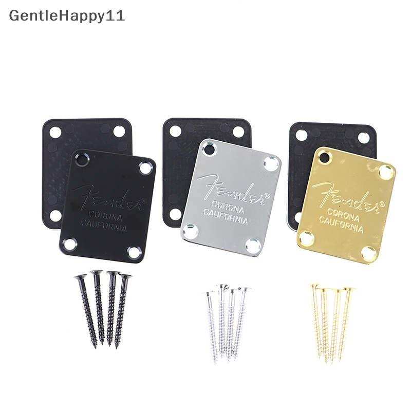 Gentlehappy Chrome Electric Guitar Neck Plate Plat Fix Papan Sambungan Leher Gitar Listrik id