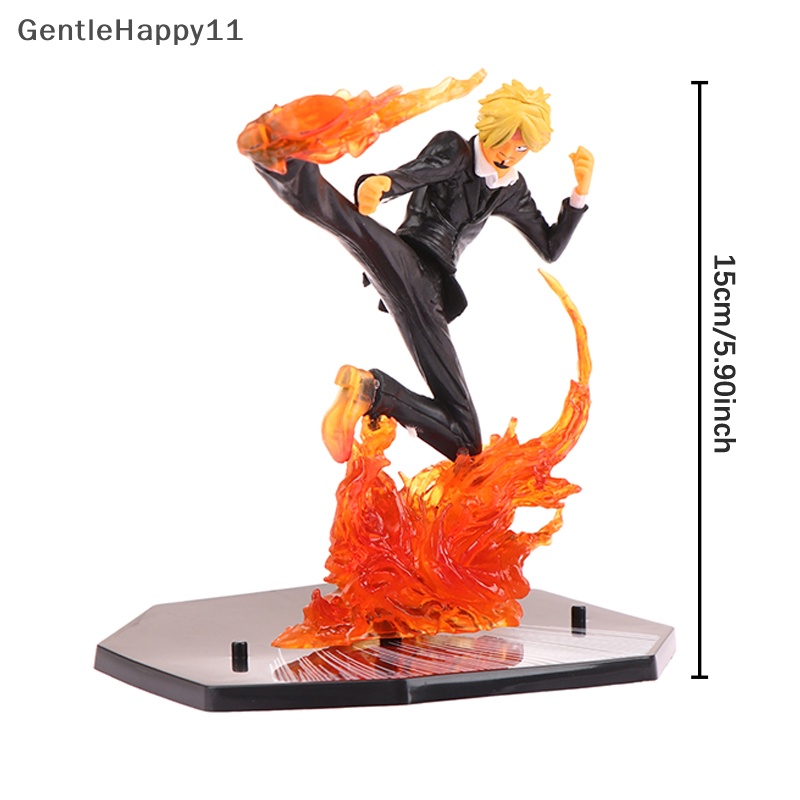 Gentlehappy 15 cm Anime One Piece Sanji Patung Hitam Kaki Api Versi Pertempuran Pvc Koleksi Onepiece Action Figure Model Mainan Hadiah id