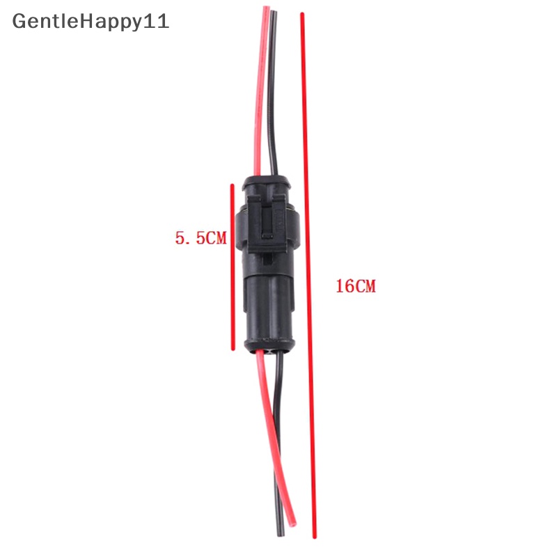 Gentlehappy 2Pin Konektor Kawat Listrik Sealed Waterproof Plug Konektor Otomatis Dengan id Kabel