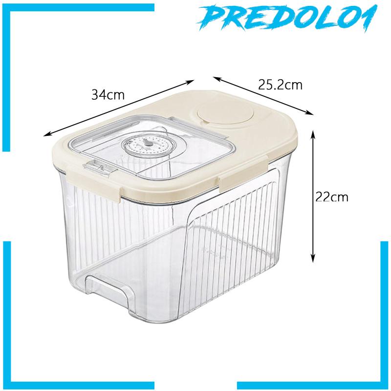 [Predolo1] Rice Barrel Clear Kedap Udara Organizer Dapur Untuk Buah Kering Beras Rumah Tangga