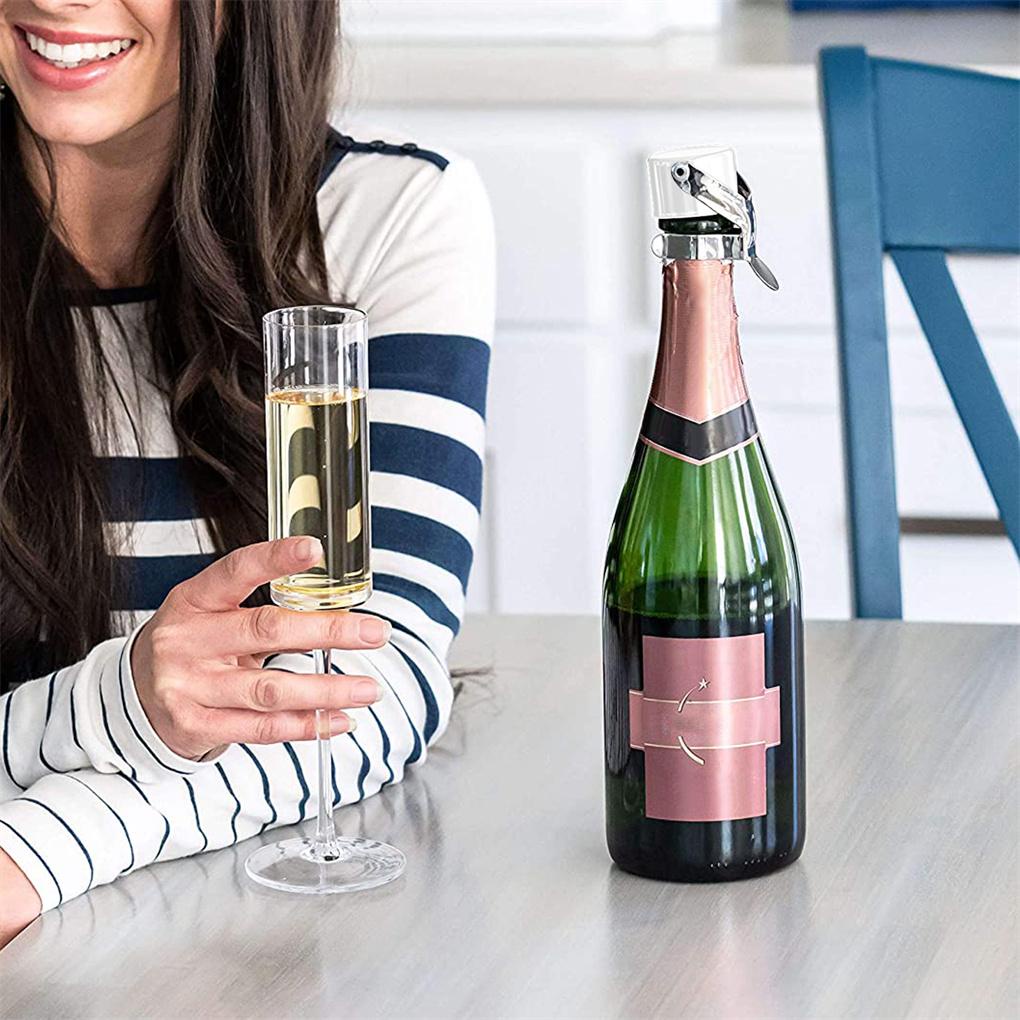 Botol Wine Silikon Stainless Steel Preservation Press Vacuum Dapur Bartender Restoran Stopper Perlengkapan Tutup Pesta