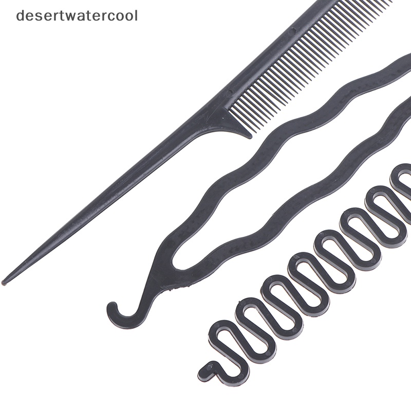 Deid 6pcs/set Alat Mengepang Gaya Rambut Tarik Melalui Rambut Disk Sisir Rambut Martijn
