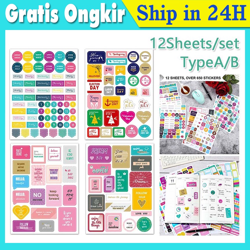 

Creatives Deco Sticker Planner DIY Handbook Scrapbook Schedule Jadwal Sekolah Mingguan