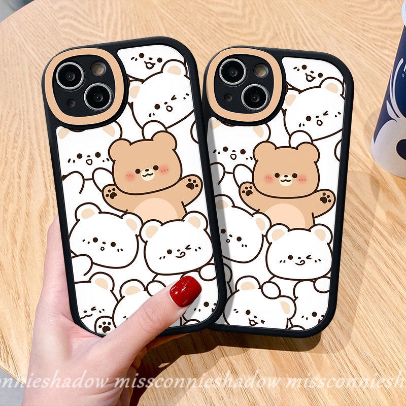 Casing Tpu Lembut Untuk Infinix Hot9 10 11 Play Hot9 10s 11s 10 11 10T 10 Lite Infinix Smart6 5catatan8 Kartun Lucu Indah Beruang Teh Susu Pola Papan Catur Casing Ponsel Anti Jatuh