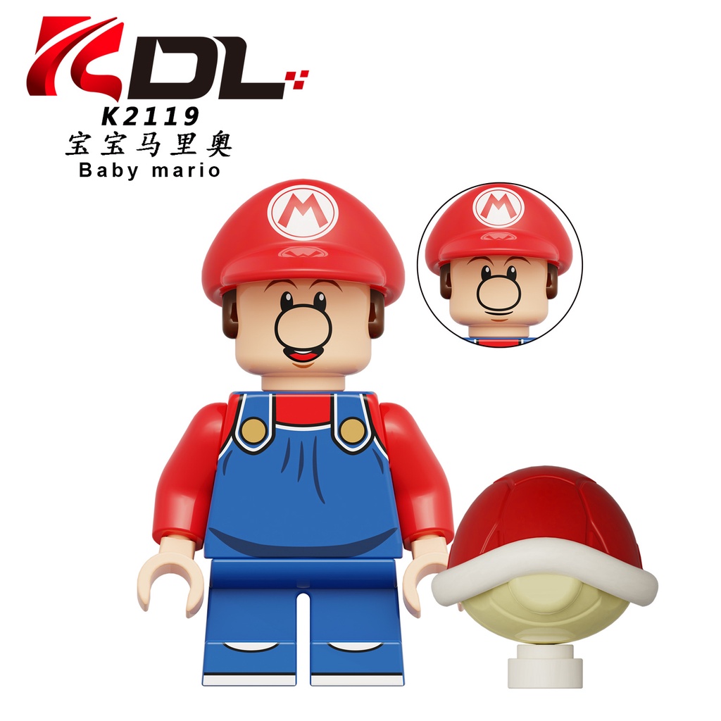 Plumber Baby Luigi Mario Rakitan Blok Bangunan Mainan Mini Kreatif Boneka Dekorasi Hadiah