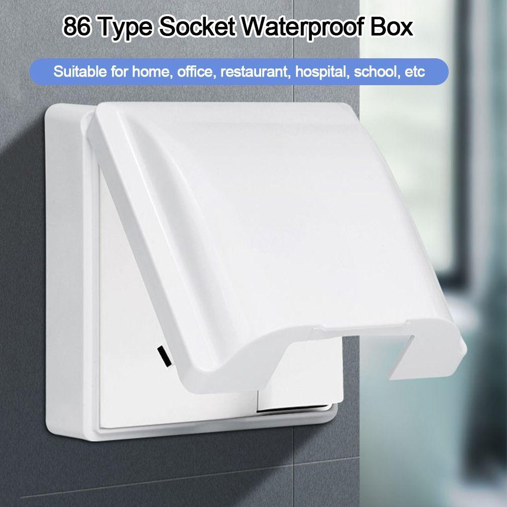Populer 1Pcs Saklar Penutup Pelindung Perlengkapan Stop Kontak Kamar Mandi Kotak Anti Cipratan Stop Kontak Perlindungan Yang Dipasang Di Dinding
