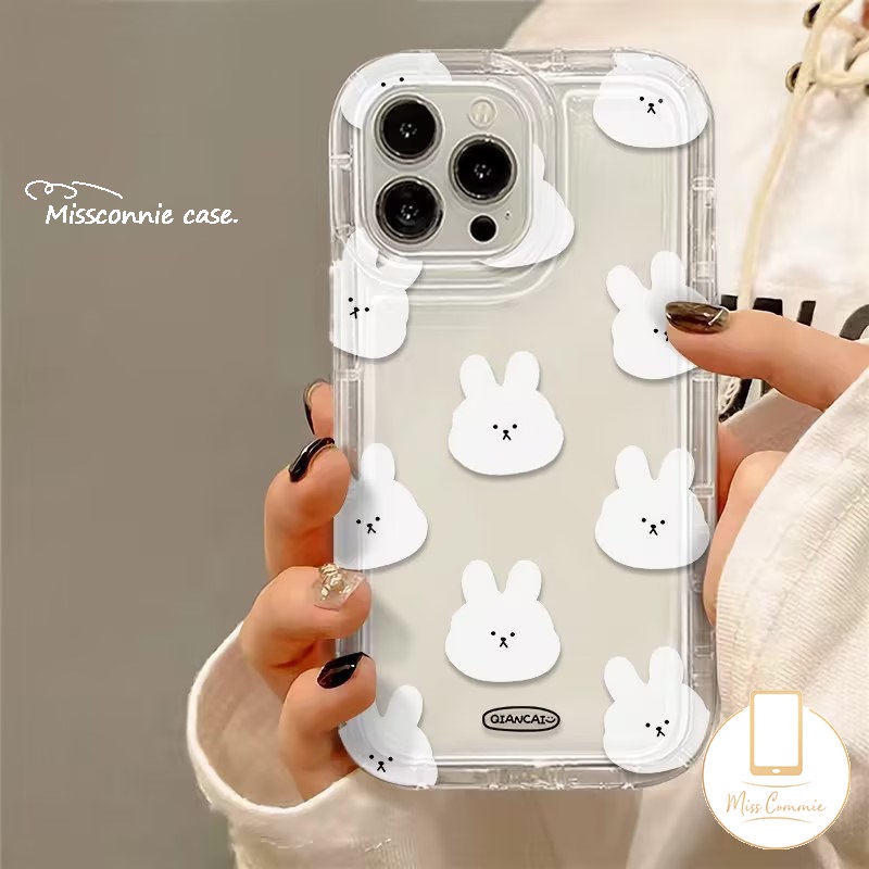 Fun Lovely Casing Kepala Kartun Kelinci Untuk Realme C53 C15 C25s C12 C55 C25 C21Y C11 5 9i 6i 5i 5s 7i C35 C20 C25Y C33 C30 C30S C1 C2 C11 2021 C17 C3 Penutup Bunga Airbag Transparan