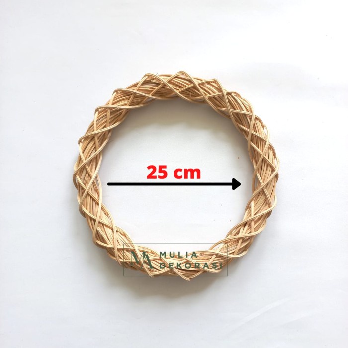 Barang Unik Ring Rotan Lingkaran Dekorasi Backdrop Lamaran Nikahan + Inisial Huruf - Ring Rotan 25cm