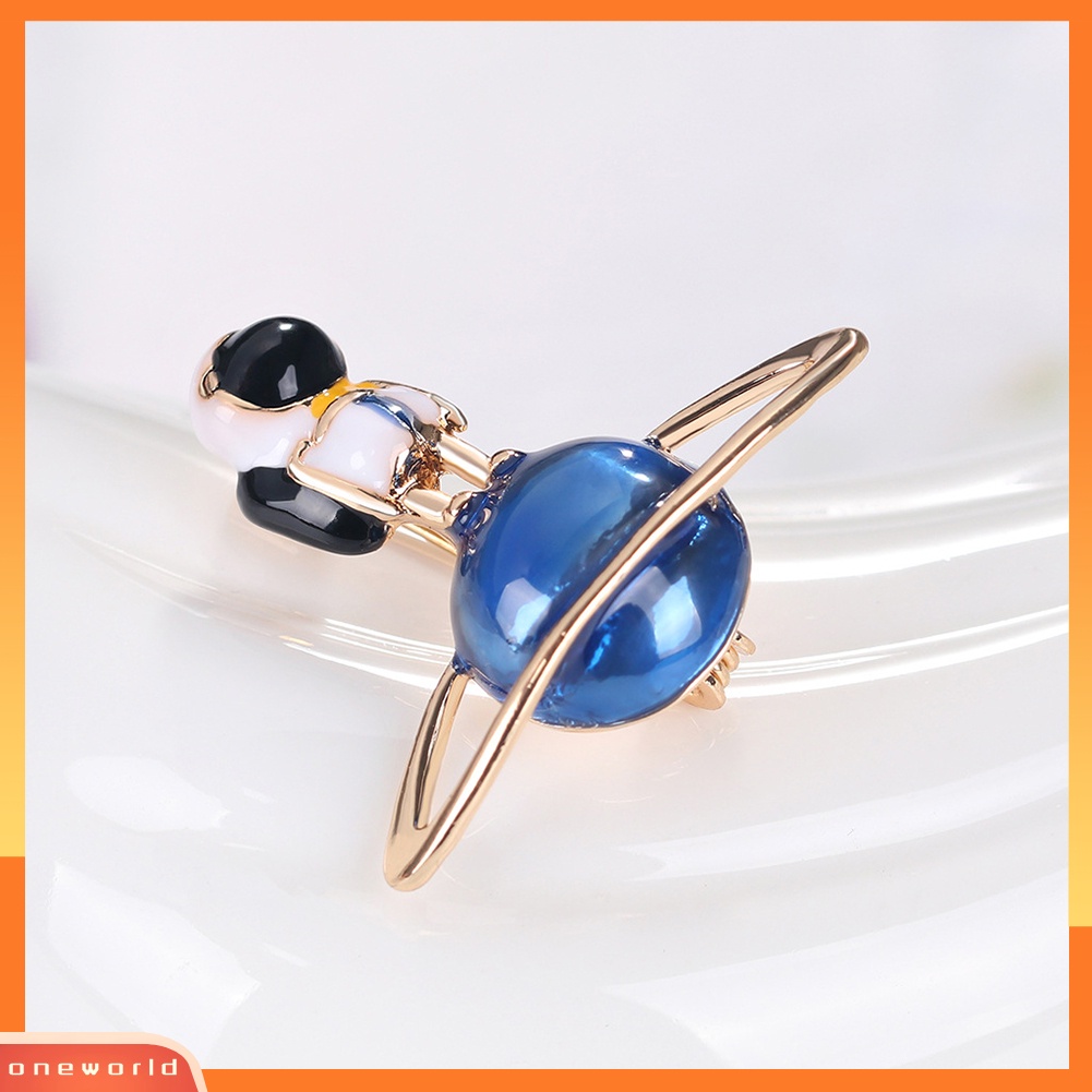 [ONE] Unisex Astronot Steping Planet Alloy Bros Pin Lencana Jas Kerah Baju Dekorasi