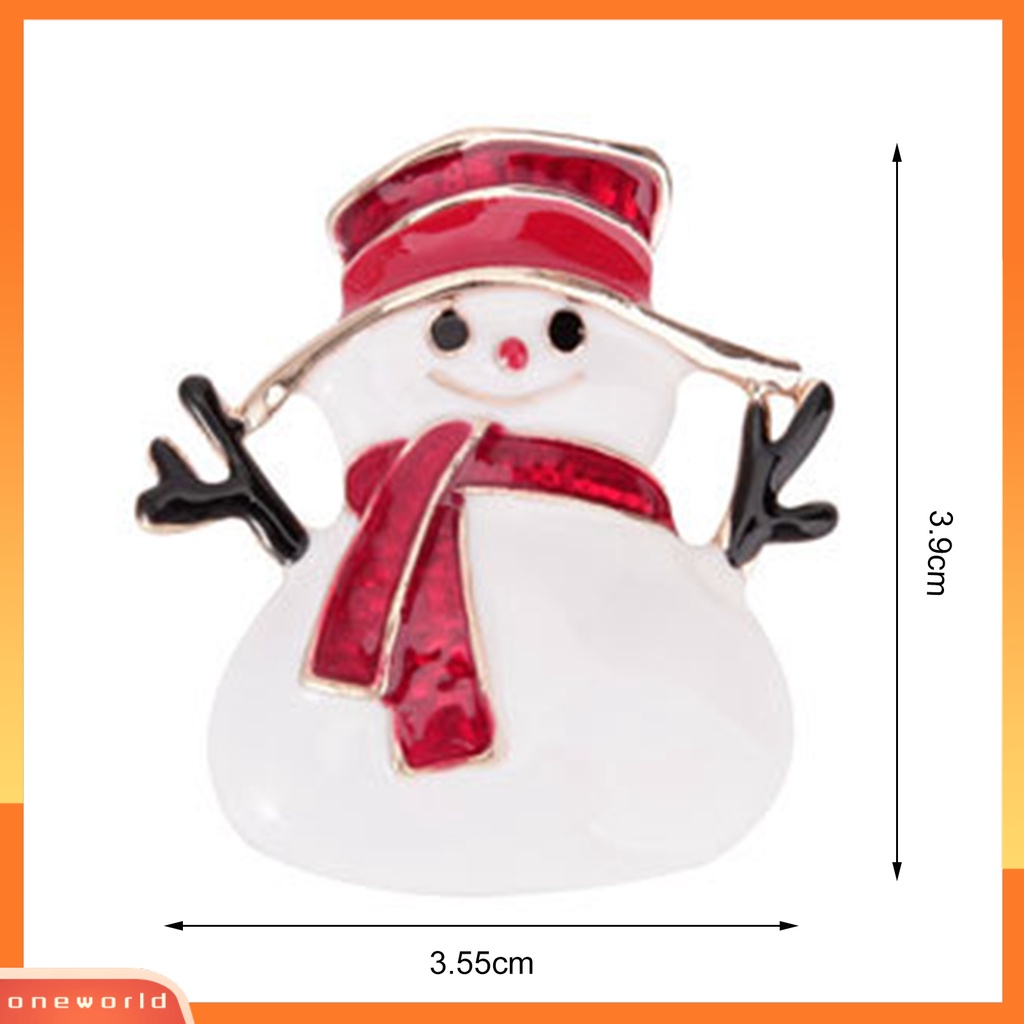 [ONE] Bros Natal Meriah Enamel Warna-Warni Berlian Imitasi Mengkilap Bertatahkan Serbet Tempat Cincin Hadiah Tahun Baru Bell Wreath Gift Box Sepatu Snowman Breastpin Perhiasan Party Favors