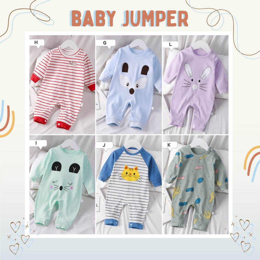 MBSS JUMPER BAYI PANJANG IMPORT 0-6 bulan / romper bayi baju bayi jumper lucu bayi 100% import A2