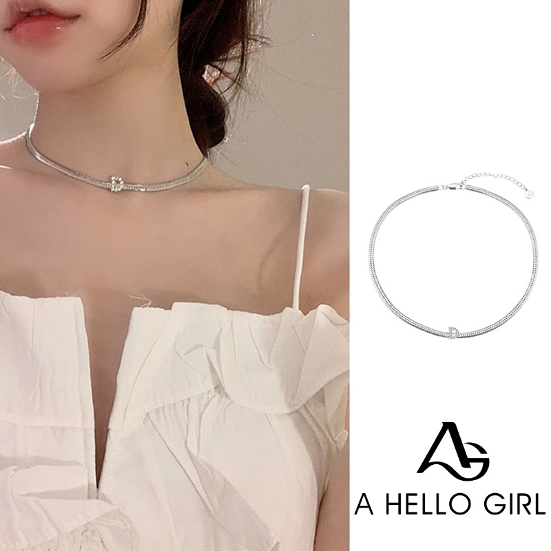 Ahellogirl Miss Hera Cahaya Mewah Huruf D Kalung Perempuan Klavikula Rantai Niche Choker Kalung Necklace