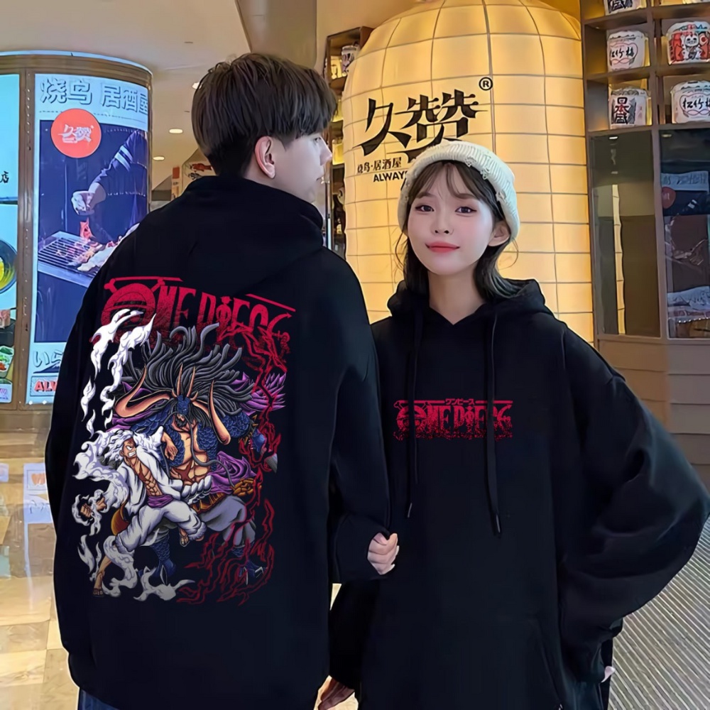 PROMO COD HOODIE LUFFY GEAR 5 VS KAIDO HOODIE COUPLE PASANGAN KEKINIAN COWOK CEWEK REMAJA KEREN One Piece Attack On Onigashima Luffy Gear 5 Sun God Nika Vs Kaido Bisa Couple Pria Wanita Wear Sweatshirt Loose Oversize Trendy Jacket Hoodie Korean Style