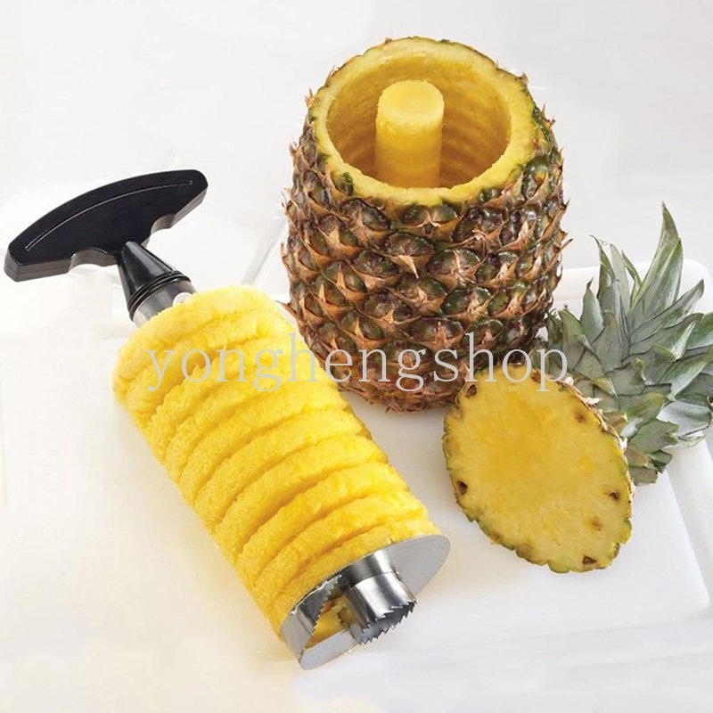 Kreatif Stainless Steel Pengupas Nanas Spiral Pineapple Slicer Corer Alat Pemisah Nanas Buah Apel Cutter Dapur Gadget