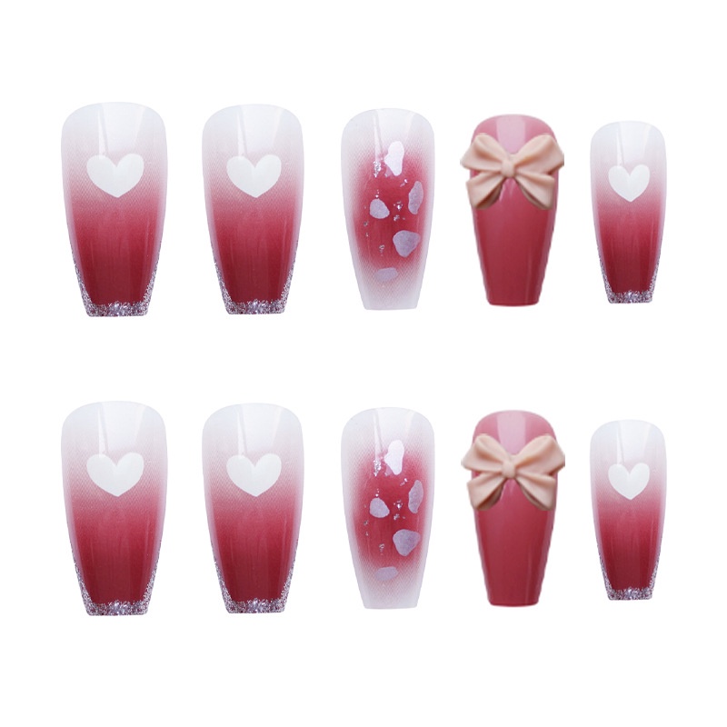 X70 24 Pcs DIY Kuku Palsu French Cool Finger Nail Art Stiker Kuku Palsu