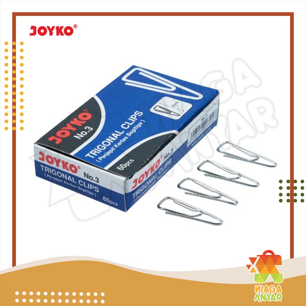 

NAS JOYKO Trigonal Clips No. 3 1Box / Penjepit Kertas 1 Box No 3 Segitiga 1 Pack / Klip Kertas 1Pack No.3