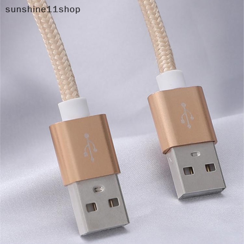 Sho Double USB to USB Extension male-to-male-to-duplicate Cable Hard Disk Kabel Data Untuk TV Box PC Radiator SSD Laptop Mobil Kabel USB N