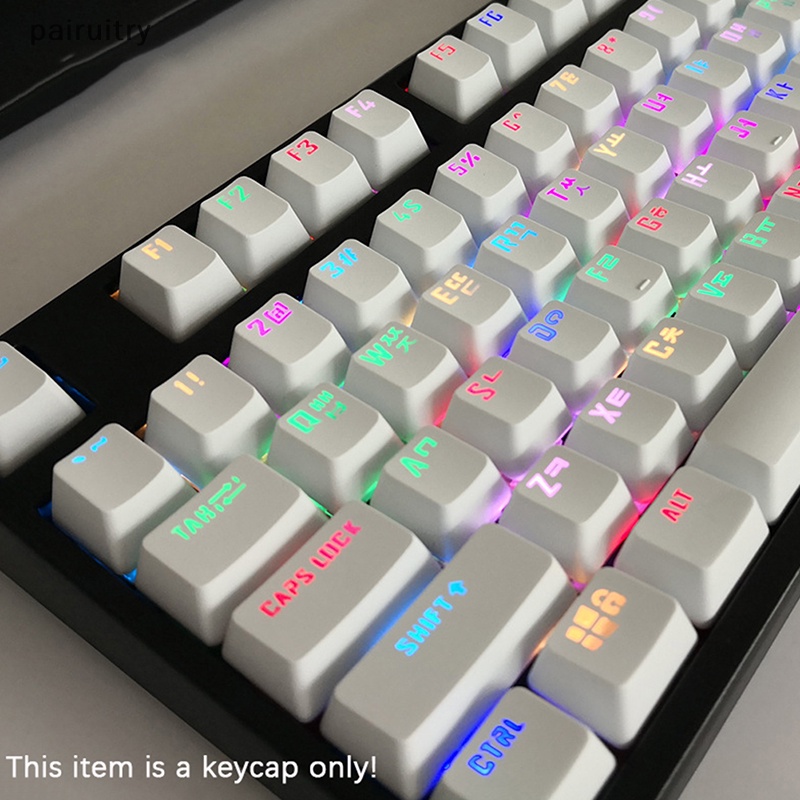 Prt 1Pc 104kunci Korea Transparan Backlit ABS Key Caps Untuk Mekanik Gaming PRT