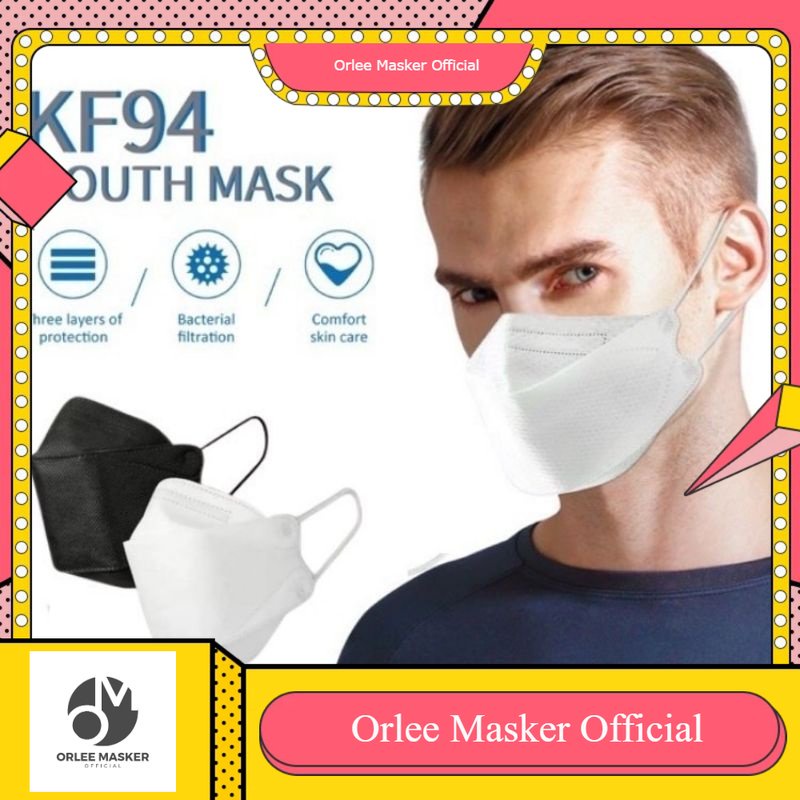 MASKER KF94 local original isi 10 bahan premium / MASKER KF94 PUTIH /MASKER  KF94 HITAM