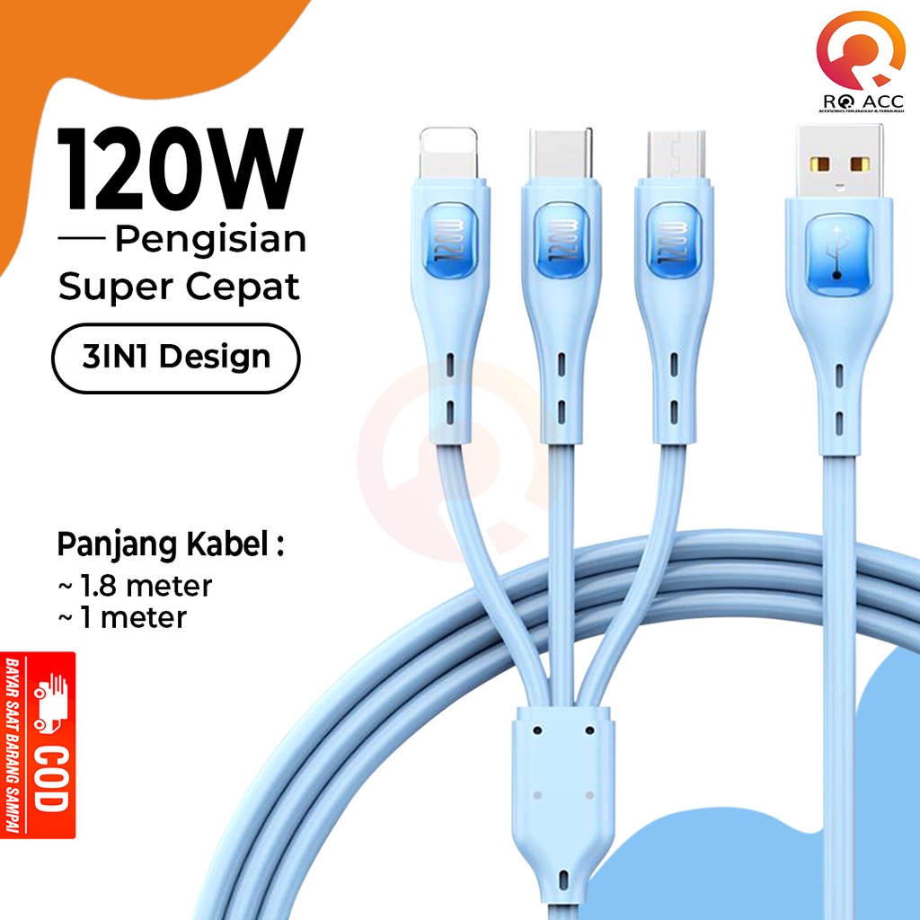 [RO ACC] NVN-KD43 KABEL DATA CHARGER 3IN1 FAST CHARGING MICRO TYPE TIPE C