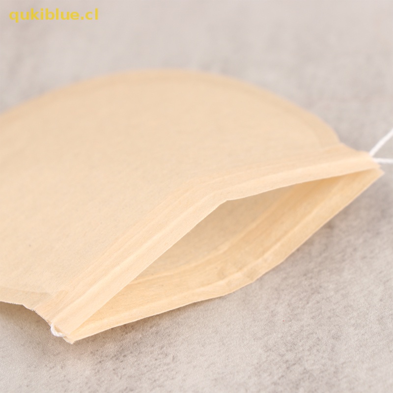 Qukiblue 50Pcs Kantong Teh Celup Kertas Biodegradable Ramah Lingkungan Filter Tea Drip Bags cl