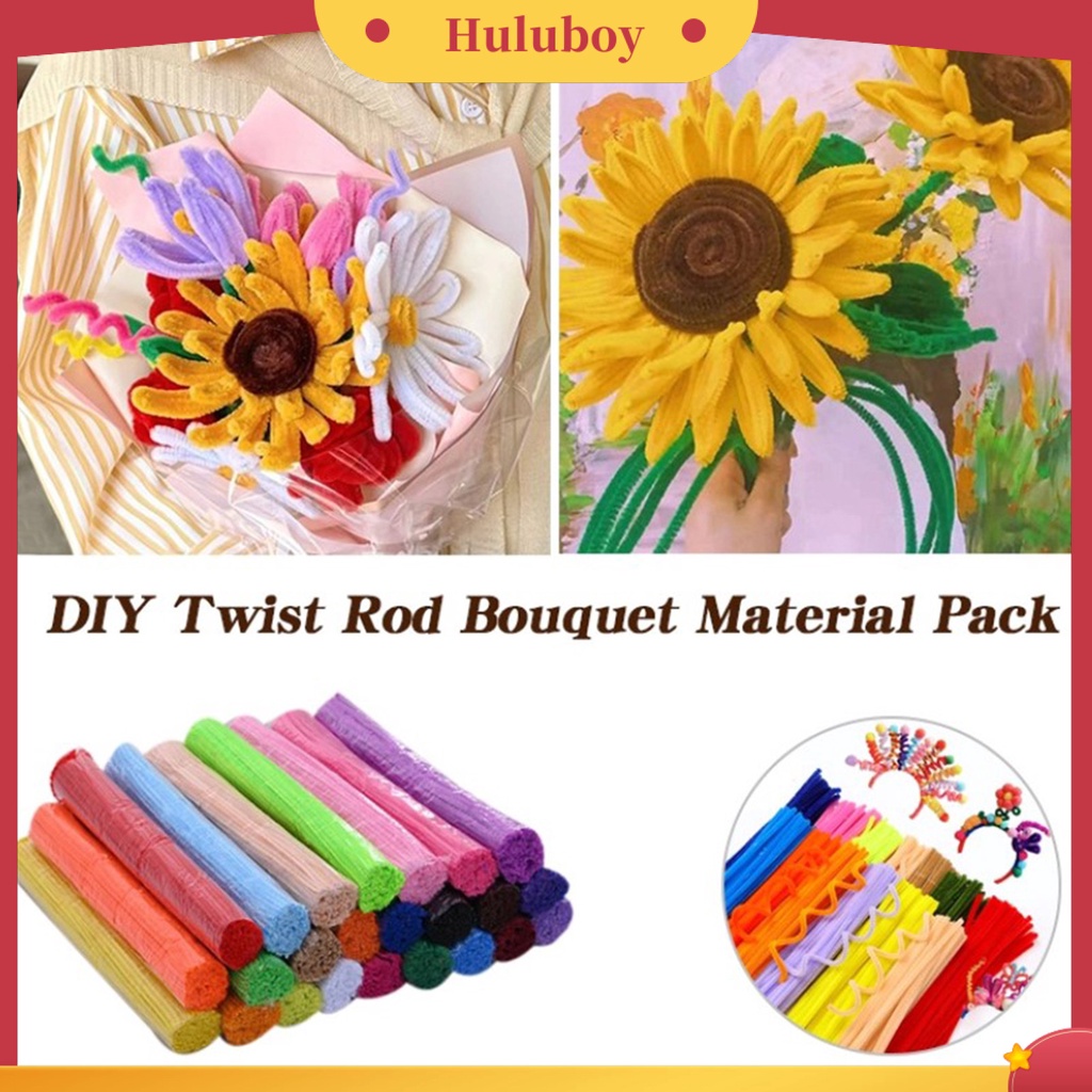 {In Stock} 100Pcs Pembersih Pipa Interaksi Orang Tua-Anak Ada Agen Neon Berbulu Lembut Aneka Karya Seni Kreatif Meningkatkan Kemampuan Tangan